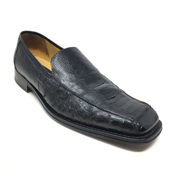Mezlan Platinum Loafers Shoes Size 10 Full Ostrich main image 4